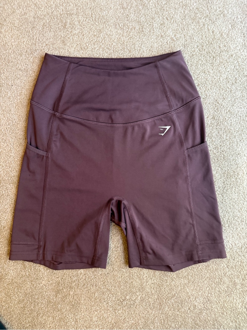 Gymshark High-Waist Pocket Bike Shorts - Plum